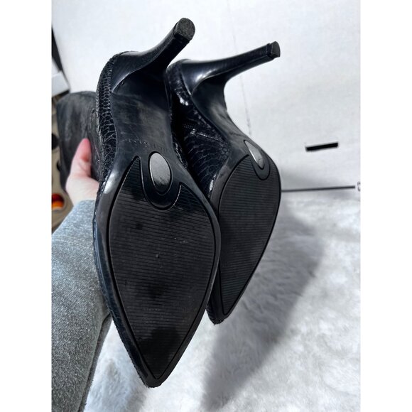 Nine West Gallivant black heeled boots women size 8.5 N - Picture 7 of 9